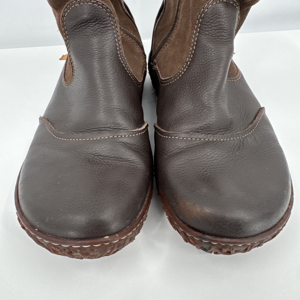 El Naturalista Nido Booties Women's Size 40 Brown Suede & Leather Sherpa Lined - Picture 3 of 13